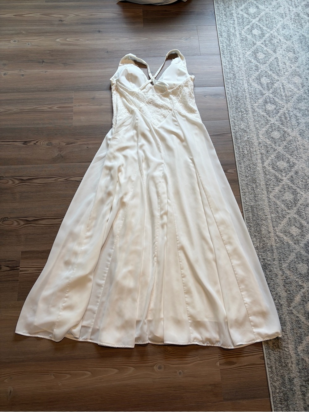 Abercrombie & Fitch Bra-Free White Lace-Trim Maxi Dress - Picture 6 of 6